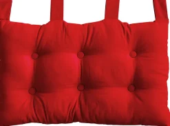 Coussin tête de lit en coton et pattes boutonnées (70x45 cm - Rouge)