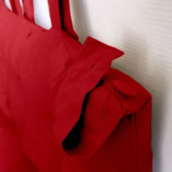 Coussin tête de lit en coton et pattes boutonnées (70x45 cm - Rouge)