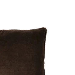 Coussin velours contour perlé CHOCO 40x40