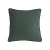 Coussin velours contour perlé KAKI 40x40