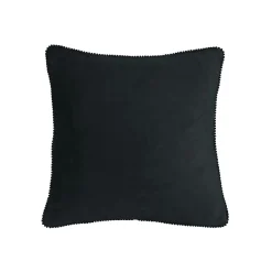 Coussin velours contour perlé NOIR 40x40