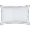 Coussin volant plat feston noir coton (40x60 cm - Blanc)