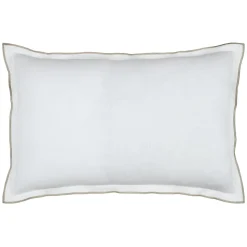 Coussin volant plat feston noir coton (40x60 cm - Blanc)
