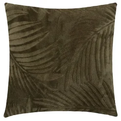 Coussin Zoa en flanelle 40x40cm vert kaki - Atmosphera