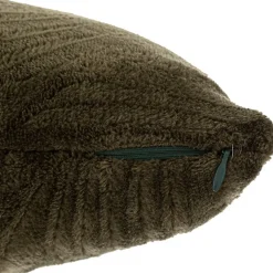 Coussin Zoa en flanelle 40x40cm vert kaki - Atmosphera