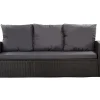Coussins de canapé meubles de jardin en résine tressée Tressée Noir, Coussins balançoire 140x50x50 Coussin de banc de jardin