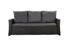 Coussins de canapé meubles de jardin en résine tressée Tressée Noir, Coussins balançoire 140x50x50 Coussin de banc de jardin