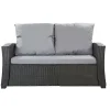 Coussins de canapé meubles de jardin en résine tressée 120x50x50cm Gris, Coussins balançoire Coussin pour banquette 2 places