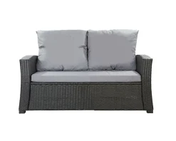 Coussins de canapé meubles de jardin en résine tressée 120x50x50cm Gris, Coussins balançoire Coussin pour banquette 2 places