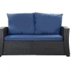 Coussins de canapé meubles de jardin en résine tressée Bleu, Coussins balançoire d'extérieur 150x60x50 Coussin de banc de jardin
