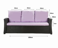 Coussins de canapé meubles de jardin en résine tressée Violet, Coussins balançoire 150x50x50 Coussin de banc de jardin extérieur