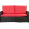 Coussins de canapé meubles de jardin en résine tressée Rouge, Coussins balançoire 110x60x50 Coussin pour banquette polyrattan