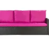 Coussins de canapé meubles de jardin en résine tressée Rose, Coussins balançoire d'extérieur 140x50x50 Coussin de banc de jardin