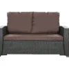 Coussins de canapé meubles de jardin en résine tressée Marron, Coussins balançoire d'extérieur 150x60x50 Coussin de banc de jardin