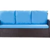 Coussins de canapé meubles de jardin en résine tressée Bleu, Coussins balançoire d'extérieur 140x50x50 Coussin de banc de jardin