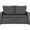 Coussins de canapé meubles de jardin en résine tressée Tressée Noir, Coussins balançoire 120x60x50cm Coussin de banc extérieur