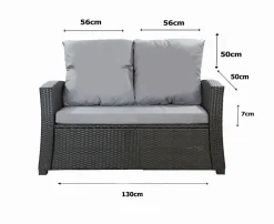 Coussins de canapé meubles de jardin en résine tressée Gris, Coussins balançoire 130x50x50cm Coussin de banc extérieur -Mix
