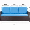 Coussins de canapé meubles de jardin en résine tressée Bleu, Coussins balançoire 170x60x50cm Coussin de banc de jardin 3 places