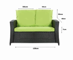 Coussins de canapé meubles de jardin en résine tressée Citron, Coussins balançoire 130x60x50cm Coussin de banc extérieur -Mix