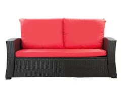 Coussins de canapé meubles de jardin en résine tressée Rouge, Coussins balançoire 120x60x50cm Coussin de banc extérieur