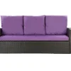 Coussins de canapé meubles de jardin en résine tressée Violet, Coussins balançoire d'extérieur 140x50x50 Coussin de banc de jardin