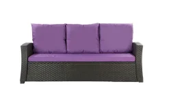 Coussins de canapé meubles de jardin en résine tressée Violet, Coussins balançoire d'extérieur 140x50x50 Coussin de banc de jardin