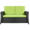 Coussins de canapé meubles de jardin en résine tressée 120x50x50cm Citron, Coussins balançoire Coussin pour banquette 2 places