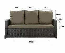Coussins de canapé meubles de jardin en résine tressée Vert, Coussins balançoire 140x60x50cm Coussin de banc de jardin extérieur