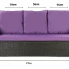 Coussins de canapé meubles de jardin en résine tressée Violet, Coussins balançoire 170x60x50cm Coussin de banc de jardin 3 places