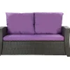 Coussins de canapé meubles de jardin en résine tressée Violet, Coussins balançoire 110x50x50 Coussin pour banquette 2 places