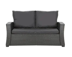 Coussins de canapé meubles de jardin en résine tressée Noir Coussins balançoire 160x60x50cm Coussin de banc de jardin 3 places