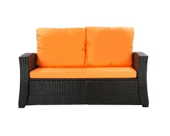 Coussins de canapé meubles de jardin en résine tressée Orange, Coussins balançoire 140x60x50cm Coussin de banc de jardin extérieur
