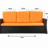 Coussins de canapé meubles de jardin en résine tressée Orange, Coussins balançoire 170x60x50cm Coussin de banc de jardin 3 places