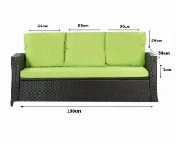Coussins de canapé meubles de jardin en résine tressée Citron, Coussins balançoire 150x50x50 Coussin de banc de jardin extérieur