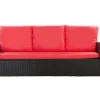 Coussins de canapé meubles de jardin en résine tressée Rouge, Coussins balançoire d'extérieur 140x50x50 Coussin de banc de jardin