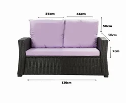 Coussins de canapé meubles de jardin en résine tressée Violet, Coussins balançoire 130x50x50cm Coussin de banc extérieur -Mix