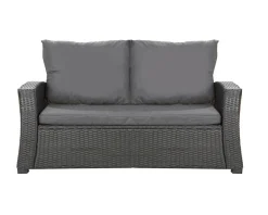 Coussins de canapé meubles de jardin en résine tressée Anthracite, Coussins 140x60x50 Coussin de banc de jardin extérieur