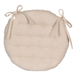 Coussins de Chaise Rondes Bicolores D.40cm - lot de 4 - Beige et Gris DYLREV