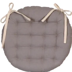 Coussins de Chaise Rondes Bicolores D.40cm - lot de 2 - Beige et Gris DYLREV