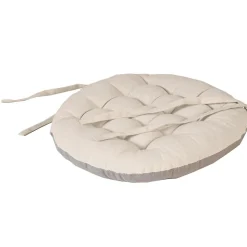 Coussins de Chaise Rondes Bicolores D.40cm - lot de 2 - Beige et Gris DYLREV