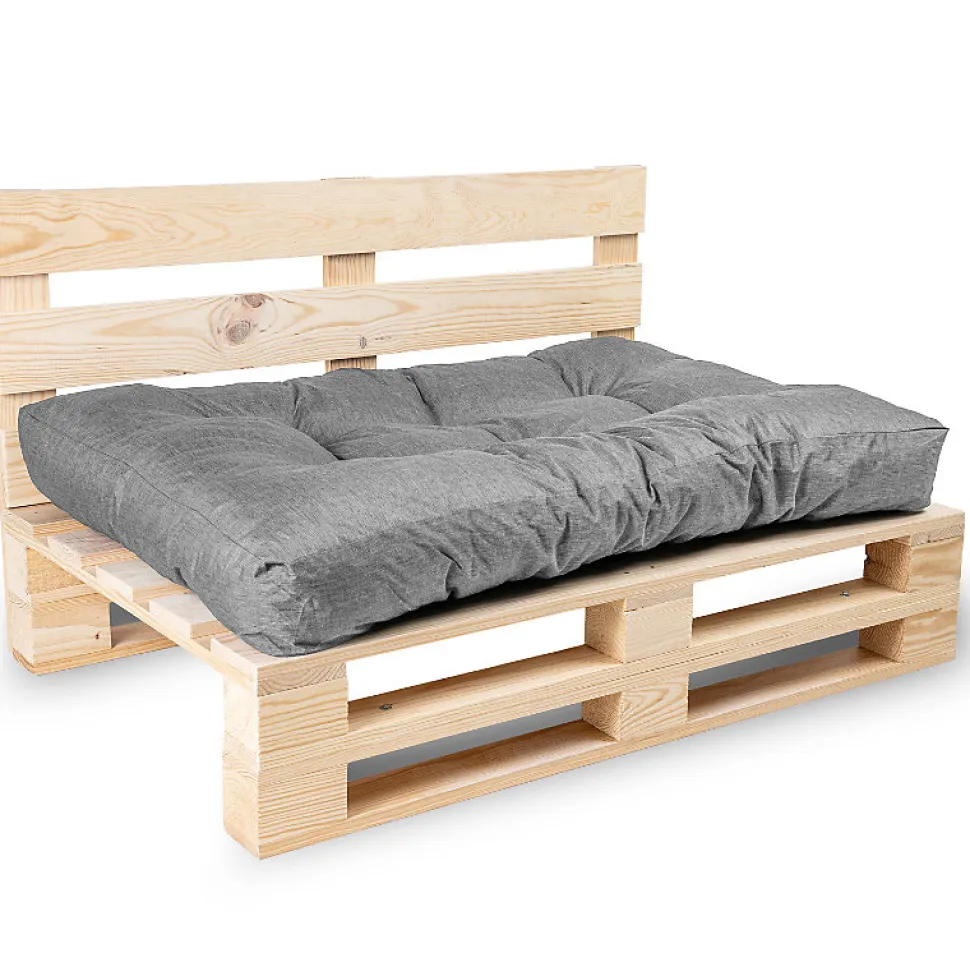 Coussins palette assise en polyester BANANAIR 120x80x15 cm gris