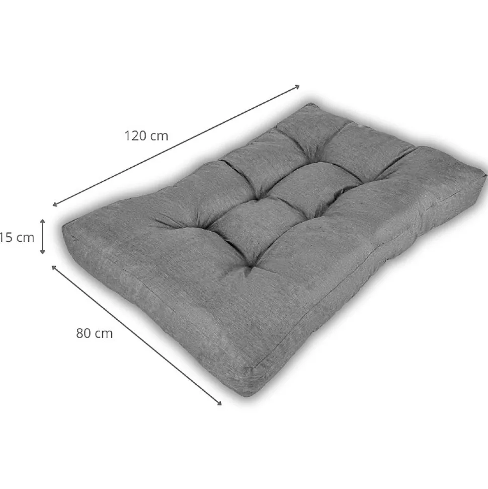 Coussins palette assise en polyester BANANAIR 120x80x15 cm gris