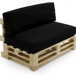 Coussins Palette Déhoussable Imperméable LOT BANANAIR 120x80cm/120x40cm Noir