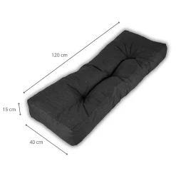 Coussins palette dossier en polyester BANANAIR 120x40x15 cm noir
