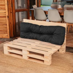 Coussins palette dossier en polyester BANANAIR 120x40x15 cm noir