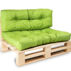 Coussins palette lot en polyester BANANAIR 120x80x15 cm vert