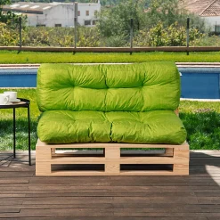 Coussins palette lot en polyester BANANAIR 120x80x15 cm vert