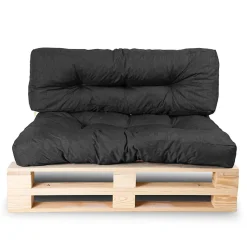 Coussins palette lot en polyester BANANAIR 120x80x15 cm noir