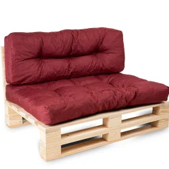 Coussins palette lot en polyester BANANAIR 120x80x15 cm rouge