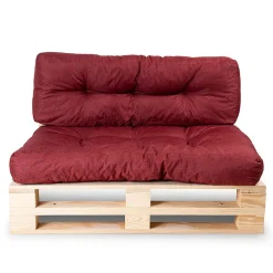 Coussins palette lot en polyester BANANAIR 120x80x15 cm rouge